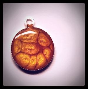 Handmade resin and paint pendant